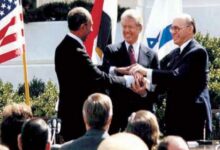 Signing of the infamous Camp David Accord between Israel and Egypt in 1978