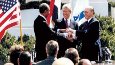 Signing of the infamous Camp David Accord between Israel and Egypt in 1978