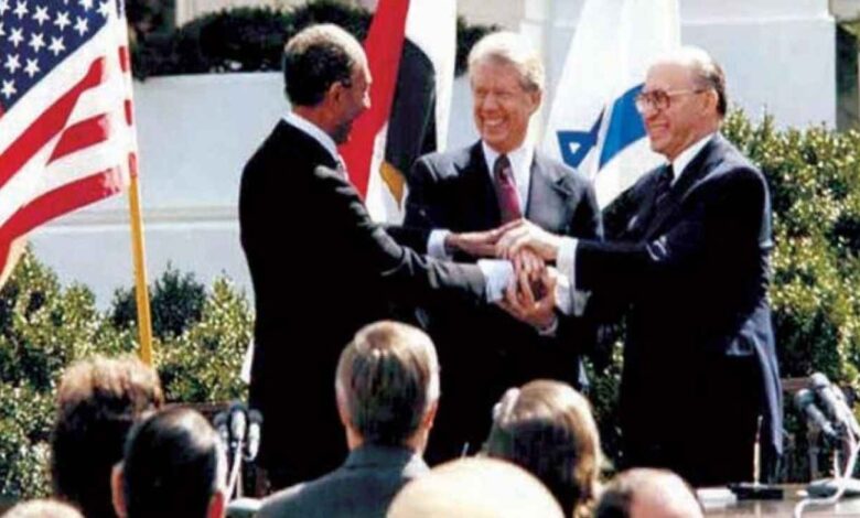 Signing of the infamous Camp David Accord between Israel and Egypt in 1978